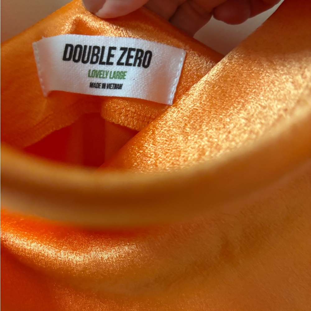 Double Zero Radiant Orange Satin Blouse
